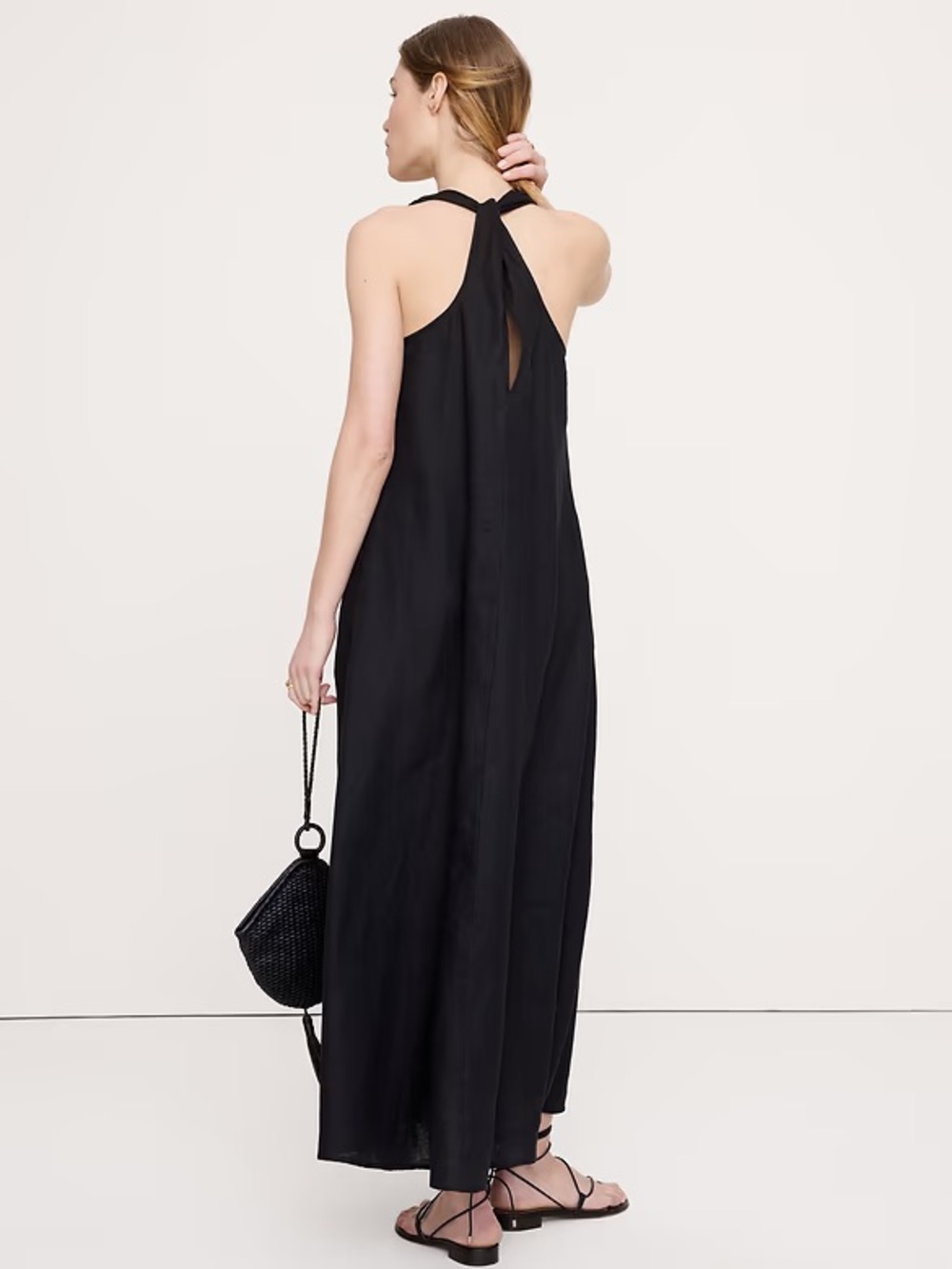 BANANA REPUBLIC LINEN HALTER MAXI DRESS - Picture 2 of 12